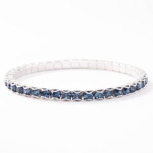 Touchstone Crystal December Birthstone Stretch Bracelet Montana Blue Crystal
